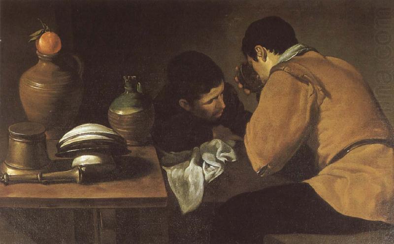 VELAZQUEZ, Diego Rodriguez de Silva y Two boy beside the table china oil painting image
